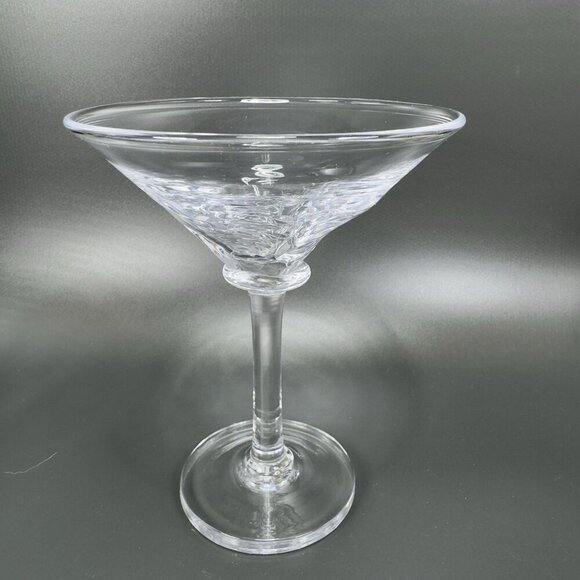 Simon Pearce Cavendish Clear Optic Blown Glass Martini Glasses Cups Set 2 Stems - Picture 14 of 16